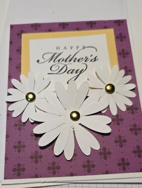 Mother's Day Floral Greeting Card with White Daisies